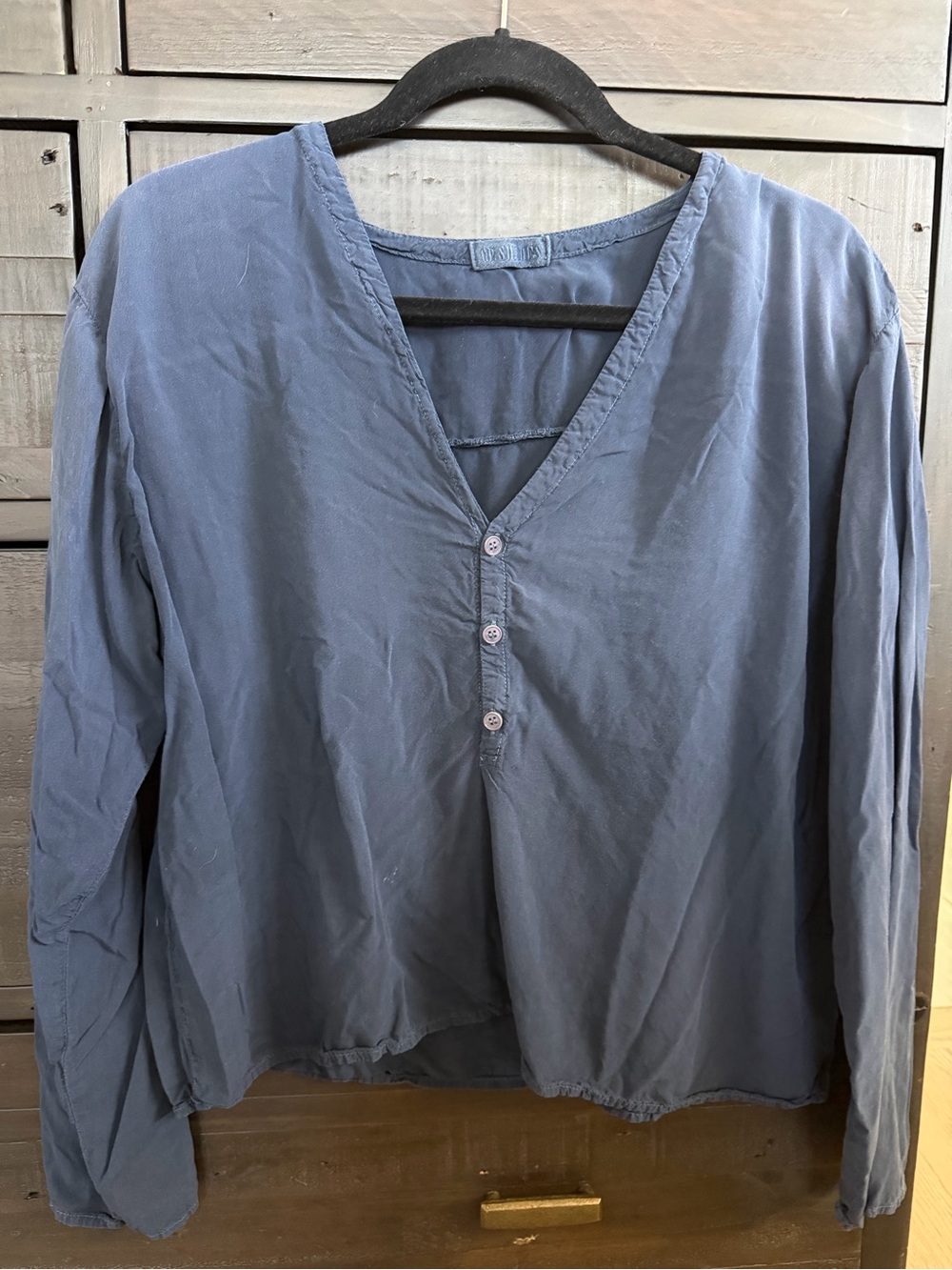 CP Shades Casual V-Neck Long-Sleeve Shirt - Navy Blue
